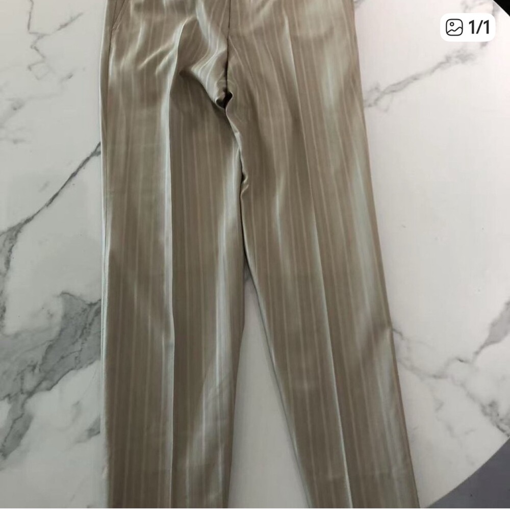 Versace Taupe Striped Trousers. Ladies - Picture 3 of 14